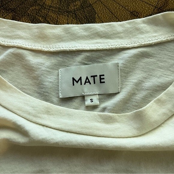 Mate the Label Womens size S White Girlfriends Devi Crew 3/4 Sleeve Top Organic - Picture 4 of 9